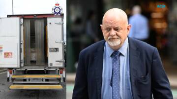 Van allegedly carrying frozen chickens and cocaine (left) and former lawyer Michael Bosscher (right). Picture supplied/AAP